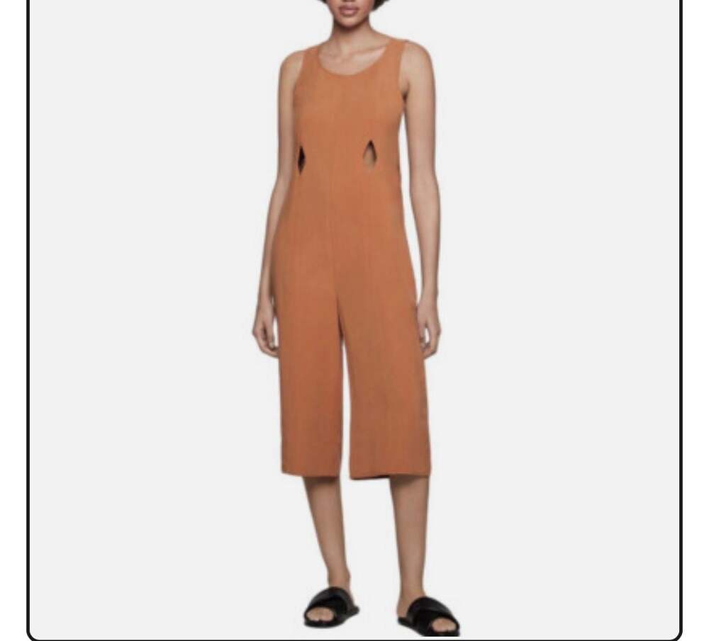 BCBGeneration Sleeveless Cut-Out Wide-Leg Cropped Jumpsuit